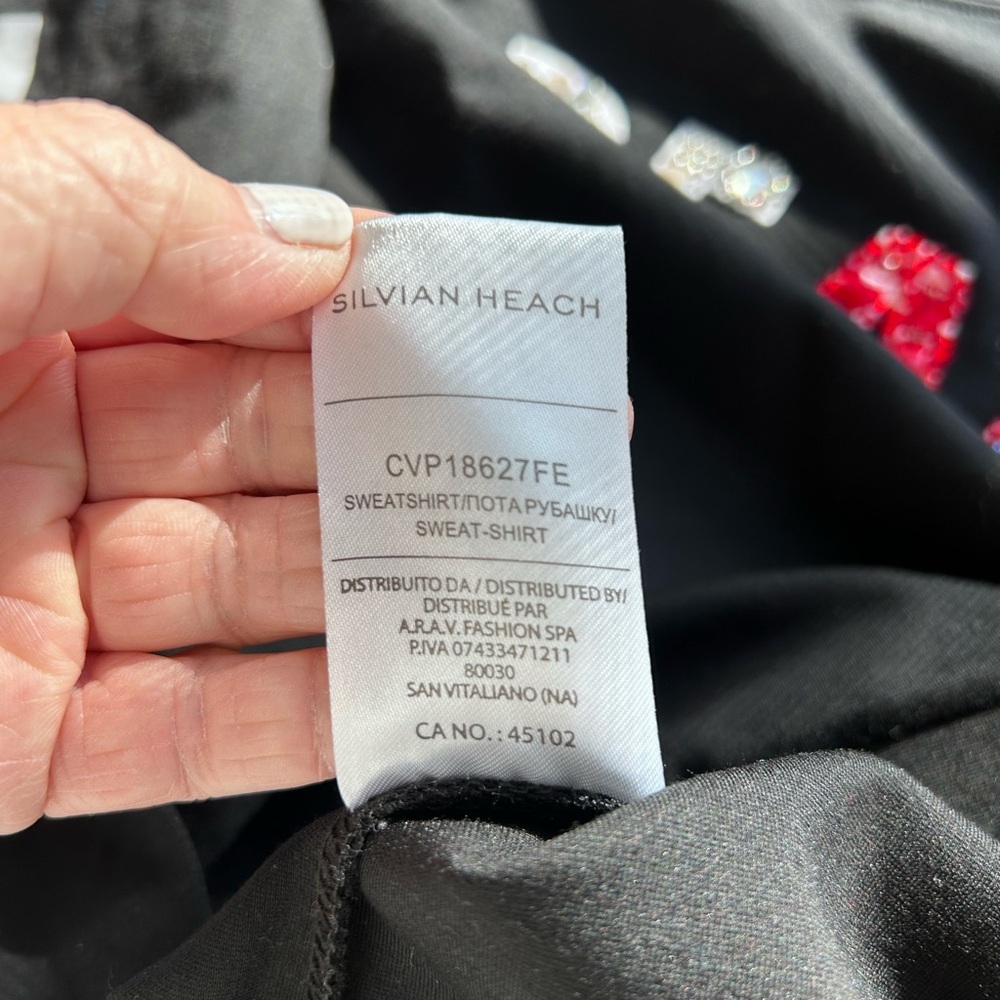 NWOT Rare Silvian Heach “Break” “Leave” Fully Embellished sweatshirt. Designer. - Picture 11 of 16